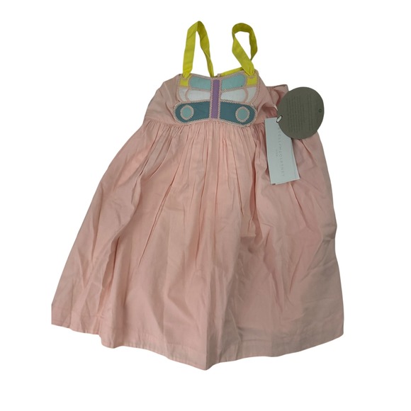 Stella McCartney Kids Pink Butterfly Patch Cotton Dress Toddler Girls Size 3 NWT - Picture 1 of 8
